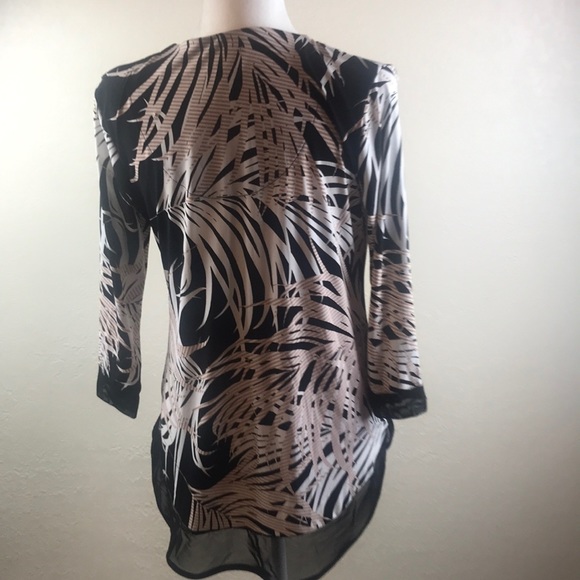 JM Collection Printed Jacquard Top, Size Small - Picture 5 of 16